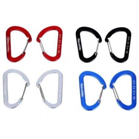 NATUREHIKE 2PCS OUTDOOR CLIMBING ALUMINUM ALLOY MULTI-FUNCTIONAL FAST HANG D-SHAPE CARABIN