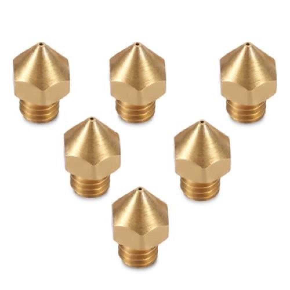 ANET 6PCS THERMOSTABLE 3D PRINTER PART EXTRUDER BRASS NOZZLE HEAD (COPPER COLOR)