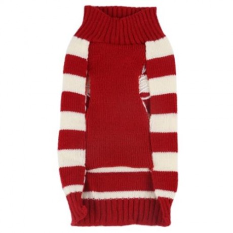 CARTOON CHRISTMAS DEER PATTERN MEDIUM LARGE PET DOG COTTON COAT CLOTHES (RED WITH WHITE)