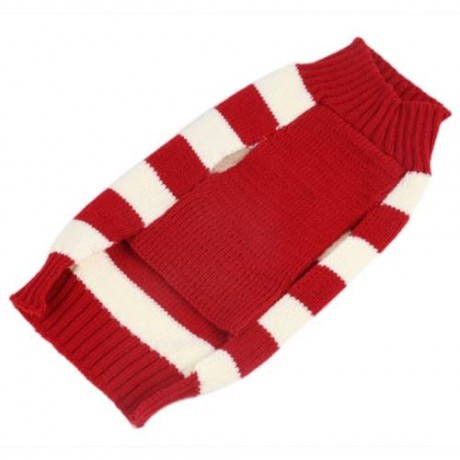 CARTOON CHRISTMAS DEER PATTERN MEDIUM LARGE PET DOG COTTON COAT CLOTHES (RED WITH WHITE)