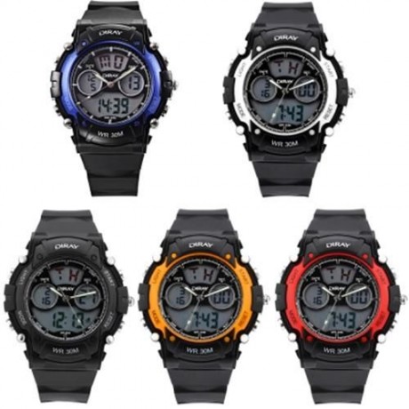 DIRAY DR - 330AD CHILDREN DUAL MOVT SPORTS WATCH DATE DAY DISPLAY BACKLIGHT STOPWATCH ALAR