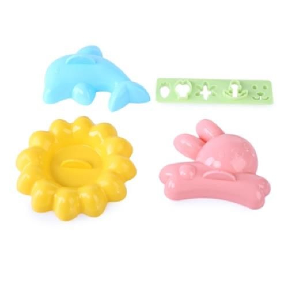 4PCS CUTE SUSHI RICE BALL BENTO MOLD MAKER DOLPHIN SUNFLOWER RABBIT DIY COOKING TOOL (COLO 4PCS CUTE SUSHI RICE BALL BENTO MOLD MAKER DOLPHIN SUNFLOWER RABBIT DIY COOKING TOOL (COLO