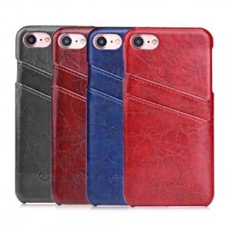 TOMKAS OIL WAX BACK CASE CARD SLOT DESIGN FOR IPHONE 7 (BLUE)