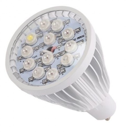 GU10 AC 85 - 265V 12W LED GROW LIGHT WITH 12 LEDS (SILVER)