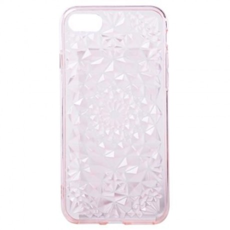 ULTRA SLIM ANTI-SCRATCH SOFT TPU RHOMBUS PATTERN CASE FOR IPHONE 7 (PINK)