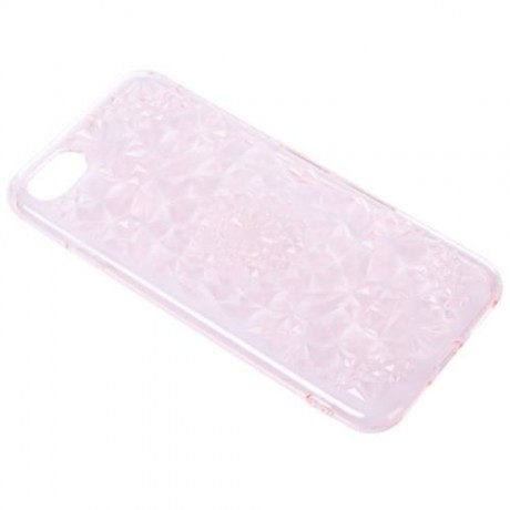 ULTRA SLIM ANTI-SCRATCH SOFT TPU RHOMBUS PATTERN CASE FOR IPHONE 7 (PINK)