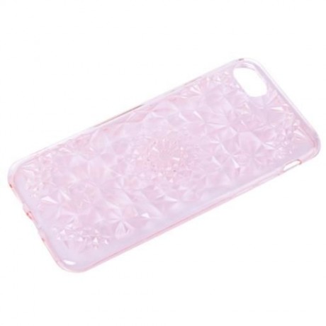 ULTRA SLIM ANTI-SCRATCH SOFT TPU RHOMBUS PATTERN CASE FOR IPHONE 7 (PINK)