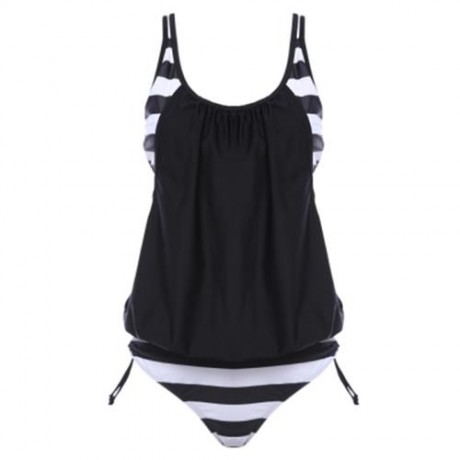 SEXY WIRELESS BIKINI STRIPE PRINT SWIMMING SUIT (STRIPE)