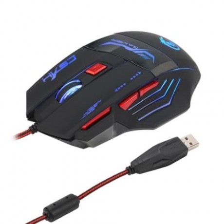 HXSJ H100 3200DPI WIRED OPTICAL GAME MOUSE WITH EXCHANGED MODE BREATHING LIGHT (BLACK)
