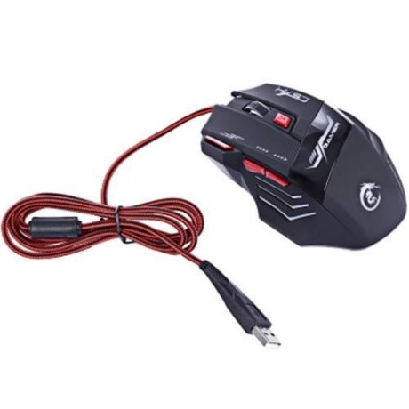 HXSJ H100 3200DPI WIRED OPTICAL GAME MOUSE WITH EXCHANGED MODE BREATHING LIGHT (BLACK)