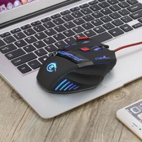 HXSJ H100 3200DPI WIRED OPTICAL GAME MOUSE WITH EXCHANGED MODE BREATHING LIGHT (BLACK)
