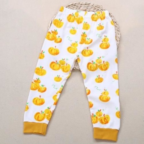 STYLISH HALLOWEEN LANTERN PRINT ELASTIC WAIST PANTS FOR BABY (WHITE)