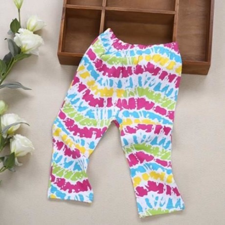 INFANT BABY GIRL CHILD PRINT ELASTIC LONG PANTS LEGGINGS (WAVE PATTERN)