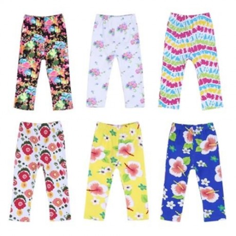 INFANT BABY GIRL CHILD PRINT ELASTIC LONG PANTS LEGGINGS (WAVE PATTERN)