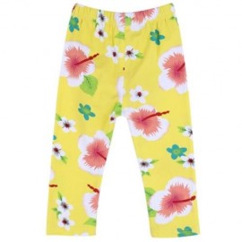 INFANT BABY GIRL CHILD PRINT ELASTIC LONG PANTS LEGGINGS (YELLOW)