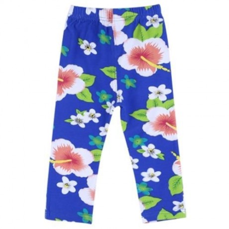 INFANT BABY GIRL CHILD PRINT ELASTIC LONG PANTS LEGGINGS (BLUE)