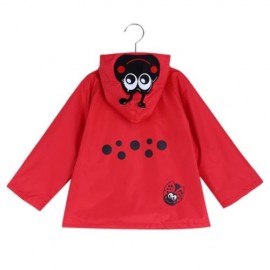 CHILD GIRL CUTE CARTOON ANIMAL DOT PRINT JACKET HOODED LONG SLEEVE SNAP FASTENER POCKET DE
