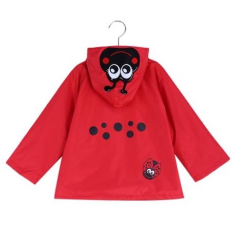 CHILD GIRL CUTE CARTOON ANIMAL DOT PRINT JACKET HOODED LONG SLEEVE SNAP FASTENER POCKET DE