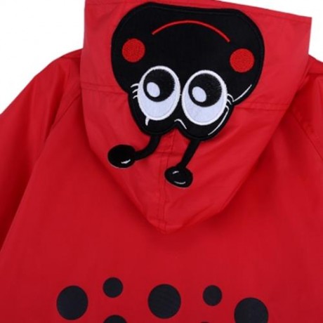 CHILD GIRL CUTE CARTOON ANIMAL DOT PRINT JACKET HOODED LONG SLEEVE SNAP FASTENER POCKET DE