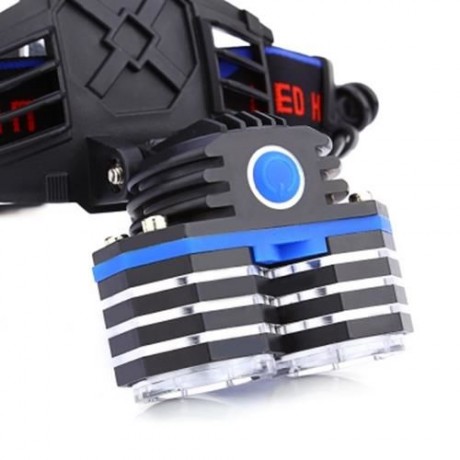 DC 5V 30W 2000LM 3 MODES RECHARGEABLE LED DUAL HEADLAMP ZOOMING LIGHT (BLACK)