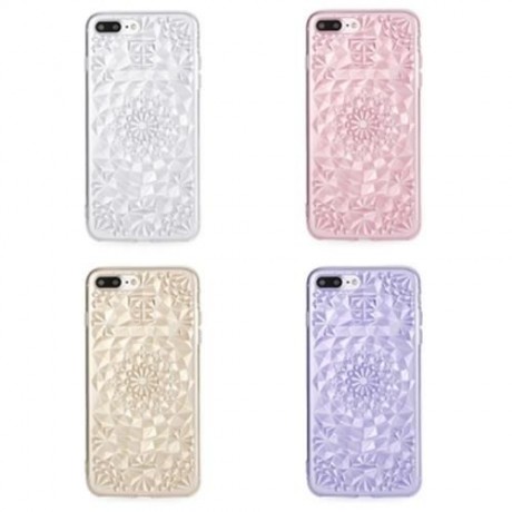 ULTRA SLIM ANTI-SCRATCH SOFT TPU RHOMBUS PATTERN CASE FOR IPHONE 7 PLUS (YELLOW)
