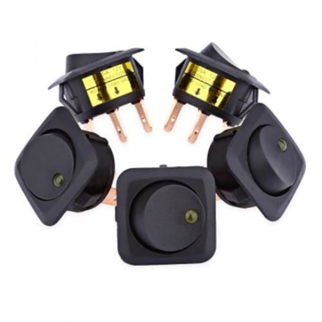 5PCS 12V CAR MOTORCYCLE LED ROUND ROCKER TOGGLE SWITCH