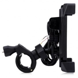 IZTOSS 2 IN 1 MOTORCYCLE HANDLEBAR ELASTIC CELLPHONE STAND HOLDER USB CHARGER POWER OUTLET