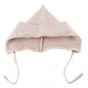 LOVELY PURE COLOR TIE EAR BABY KNITTED BABY HAT (BEIGE)