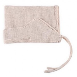 LOVELY PURE COLOR TIE EAR BABY KNITTED BABY HAT (BEIGE)