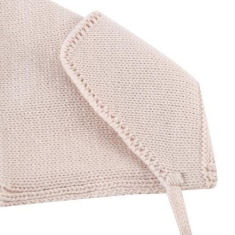 LOVELY PURE COLOR TIE EAR BABY KNITTED BABY HAT (BEIGE)