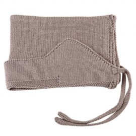 LOVELY PURE COLOR TIE EAR BABY KNITTED BABY HAT (COFFEE)