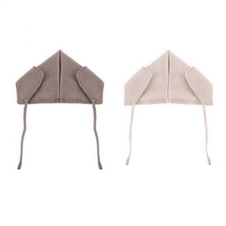 LOVELY PURE COLOR TIE EAR BABY KNITTED BABY HAT (COFFEE)