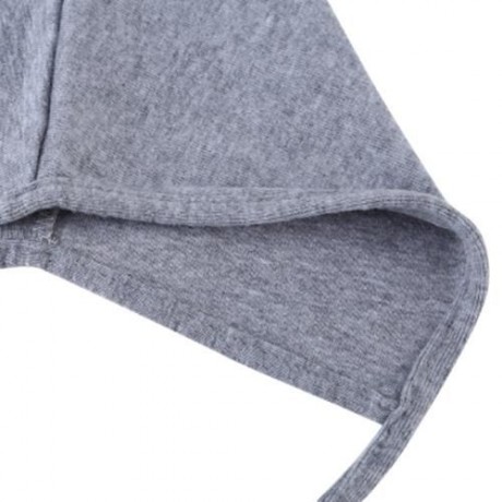 PRETTY PURE COLOR SMALL LACE-UP BABY HAT (LIGHT GRAY)