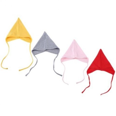 PRETTY PURE COLOR SMALL LACE-UP BABY HAT (PINK)