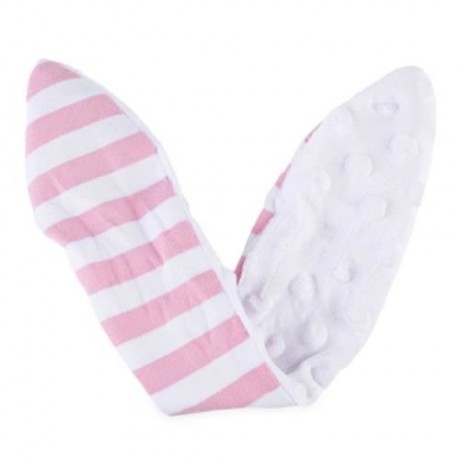 1PC STRIPED WOOL TEETHING RING TEETHER FOR BABIES (PINK STRIPE)