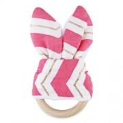 1PC SWEET WOOD TEETH WING RING FOR BABIES (PLUM    GOLDEN RIPPLE)