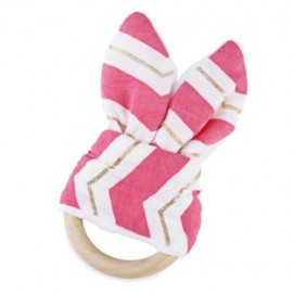1PC SWEET WOOD TEETH WING RING FOR BABIES (PLUM    GOLDEN RIPPLE)