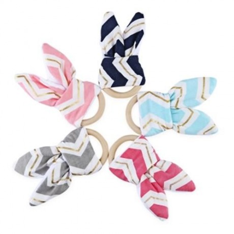 1PC SWEET WOOD TEETH WING RING FOR BABIES (PLUM    GOLDEN RIPPLE)