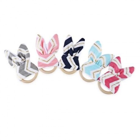 1PC SWEET WOOD TEETH WING RING FOR BABIES (PLUM    GOLDEN RIPPLE)