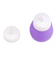 MINI SILICONE CAKE ICING PIPING POT NOZZLE SET PASTRY TOOL (WHITE AND PURPLE)