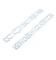 2PCS FONDANT LOVE HEART CAKE COOKIE MOLD DECORATING CUTTER (WHITE)