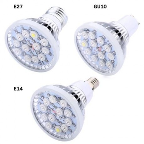 E27 12W AC 85 - 265V LED MINI GROW LIGHT WITH 12 LEDS (SILVER)