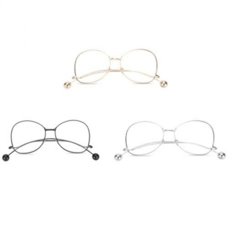 CASUAL OVERSIZE METAL FRAME UNISEX MYOPIA GLASSES (BLACK)