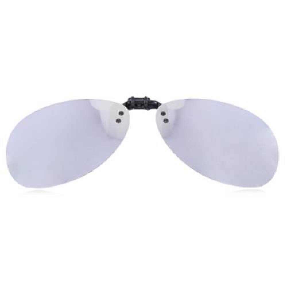 STYLISH COLOR COATED POLARIZED UNISEX SUNGLASSES CLIP (REFLECTIVE WHITE COLOR)