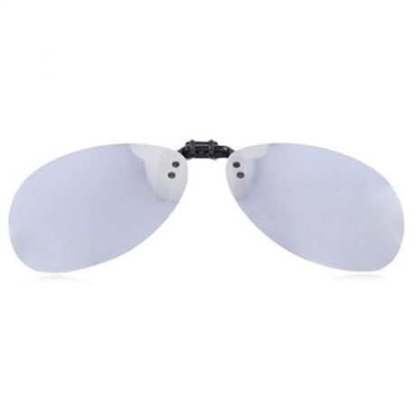 STYLISH COLOR COATED POLARIZED UNISEX SUNGLASSES CLIP (REFLECTIVE WHITE COLOR)