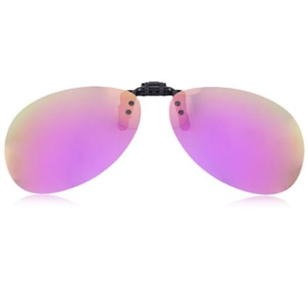 STYLISH COLOR COATED POLARIZED UNISEX SUNGLASSES CLIP (RED VIOLET)