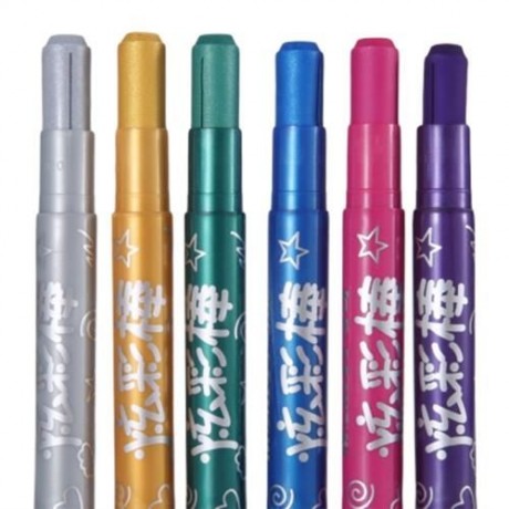 MARCO 2502 - 6CB 6 COLORS ROTATABLE OIL PAINTING STICK WATER WASHING METALLIC LUSTER (COLO