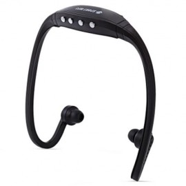 PORTABLE STEREO SPORT MP3 PLAYER SUPPORT TF CARD FM RADIO HEADPHONE (BLACK)
