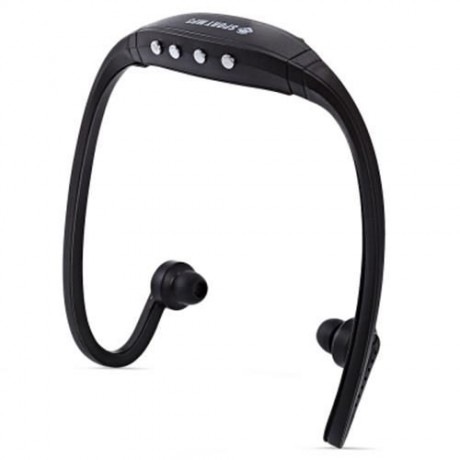 PORTABLE STEREO SPORT MP3 PLAYER SUPPORT TF CARD FM RADIO HEADPHONE (BLACK)