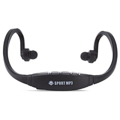 PORTABLE STEREO SPORT MP3 PLAYER SUPPORT TF CARD FM RADIO HEADPHONE (BLACK)